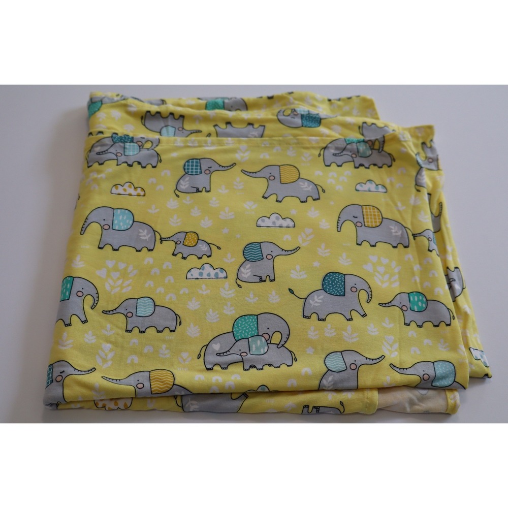 Little Sleepies Yellow Elephant Bamboo Swaddle Blanket 44x44